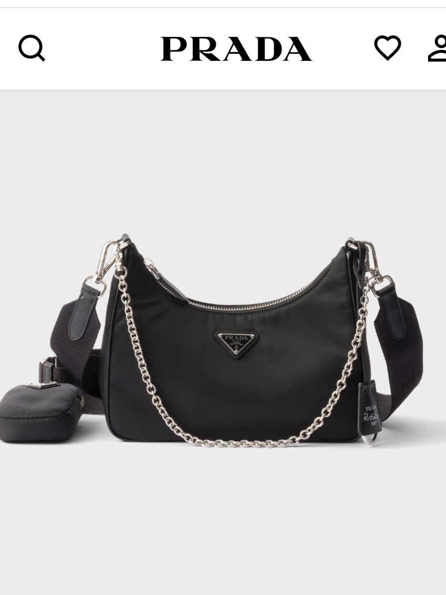 Prada Re-Edition Nylon Bag With Chain